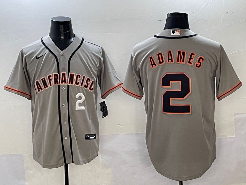 Men San Francisco Giants #2 Adames Grey Game Nike 2025 MLB Jersey style 34->san francisco giants->MLB Jersey